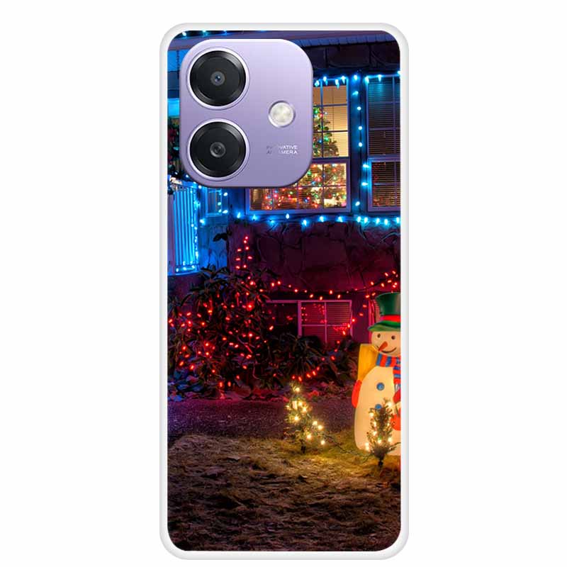 Christmas Phone Cases for OPPO A3 A3x 4G 5G Case Transparent Snowman Soft Santa Claus Silicone Back For A3 A3x TPU Clear Cases