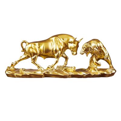 Stier und Bär Kampf Figur Harz Statue Moderne Dekorative Skulptur für Zuhause Schreibtisch Büro Regal Einweihungsdekor