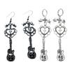 Sweet Cool Dangle Earrings Fashion Heart Bowknot Guitar Pendant Earrings Gothic Drop Earrings Punk Style Woman Jewelry