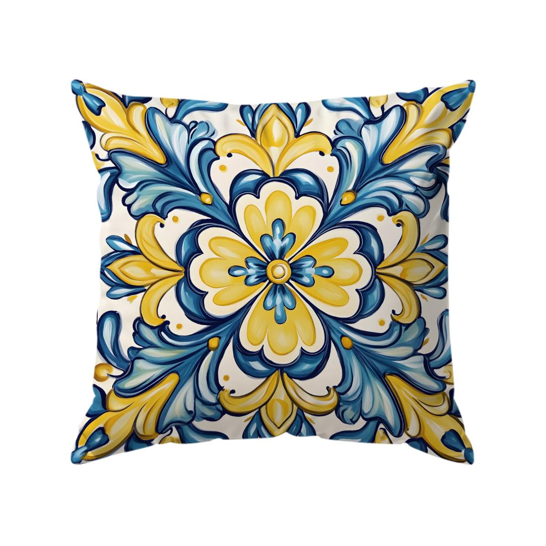 

Home Decor Floral & Lemon Patterned Throw Pillow Covers Pattern Cushion Cover Suitable for Sofa Bedroom Car Pillow Cover 16x16Inch