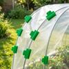 6xGreenhouse Film Fastener, Green Synthetic Material Snap Fit Clips for Fiberglass Poles, Garden
