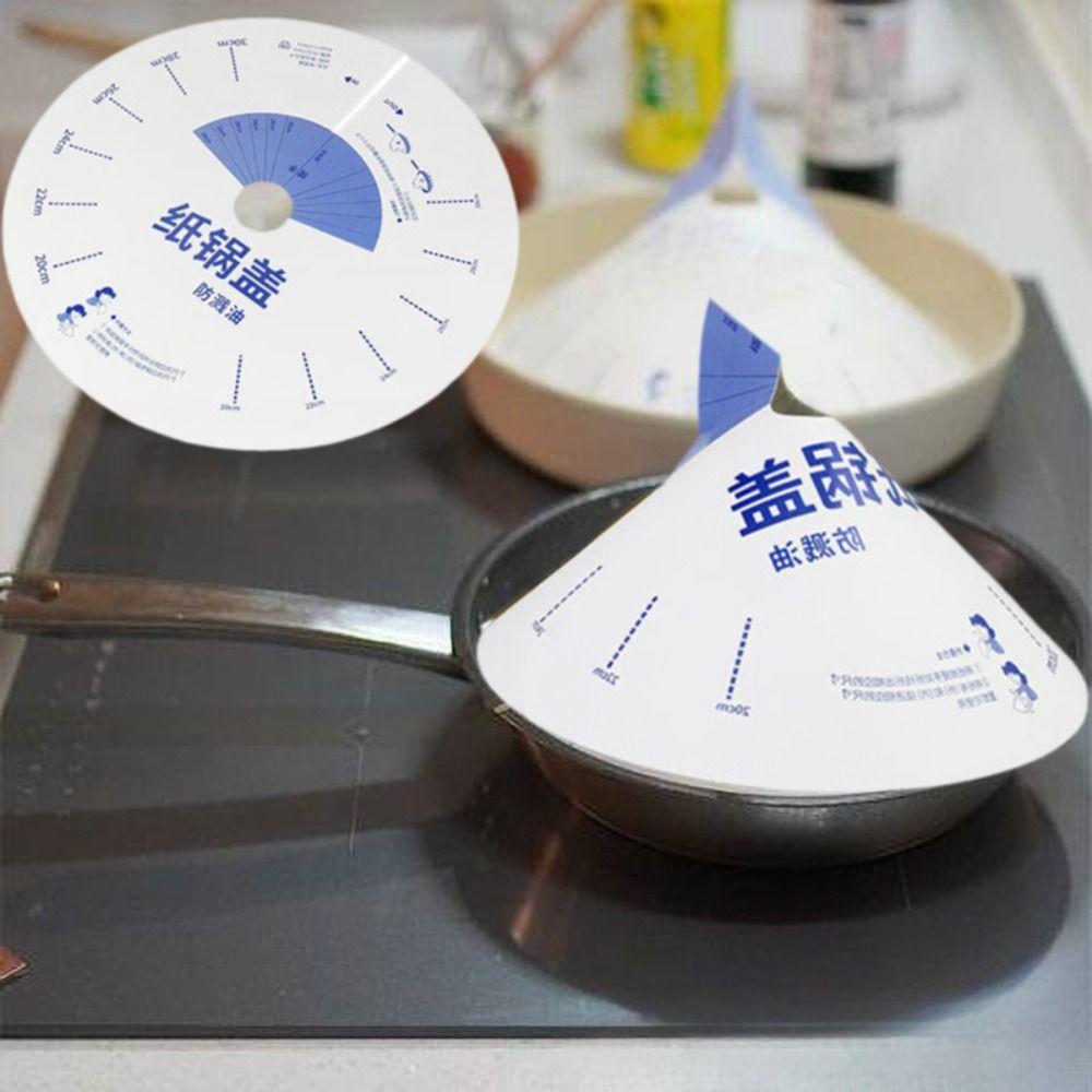 10pcs Round Paper Microwave Splatter Cover Anti-overflow Disposable Pot Lid  Travel