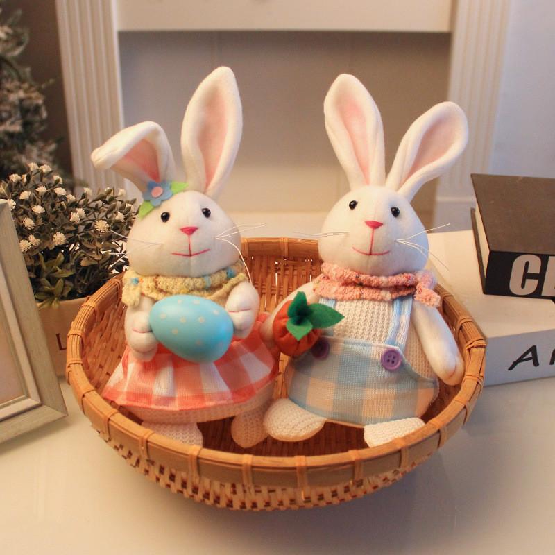 Rabbit Standing Plush Toy Cartoon Shaped Radiant Carrot Egg Decoration Easter