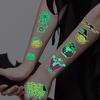 Temporary Tattoo Stickers, 10 Sheets with 180 Patterns, Glow-in-the-Dark, Halloween Series, Waterproof, Realistic Designs