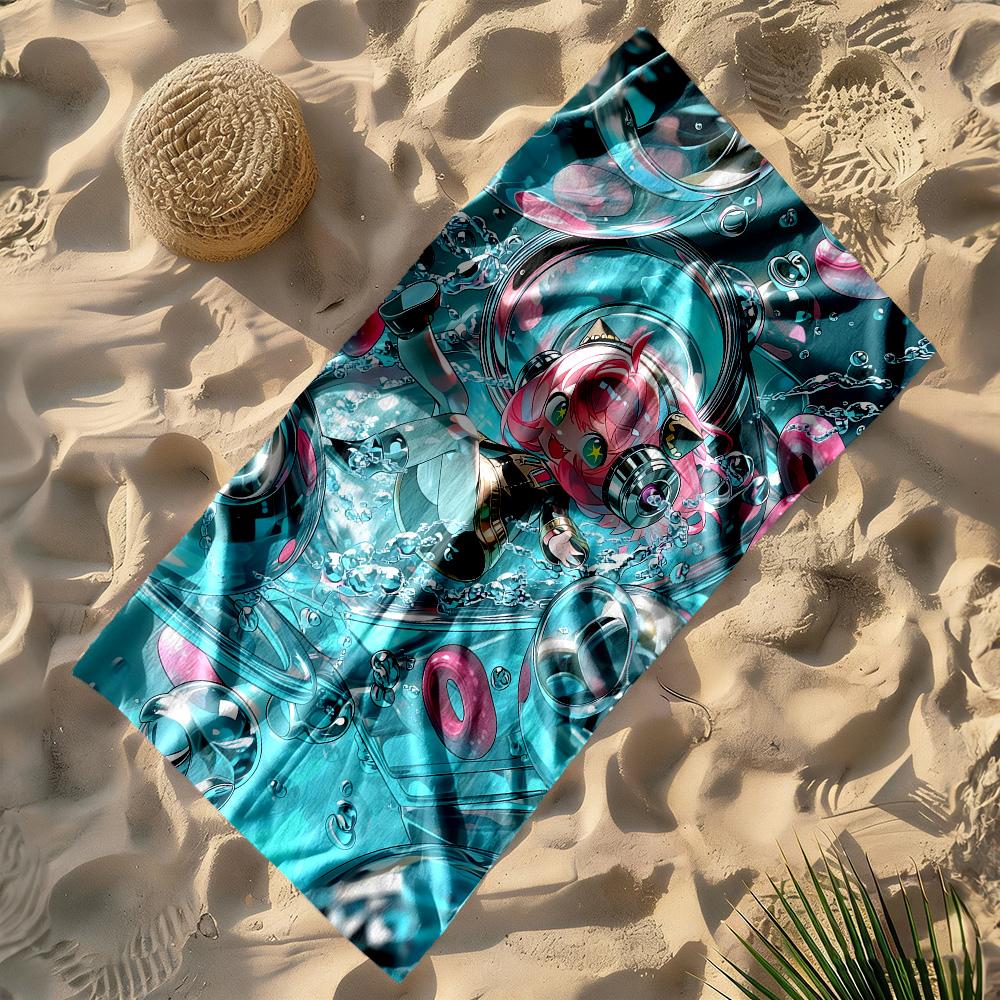 Anya Forger Beach Towel High Absorbency & Quick-Dry Comfortable Lightweight Suitable for Sports, Travel, Swimming, Yoga, Bathroom, Beach, And Pool