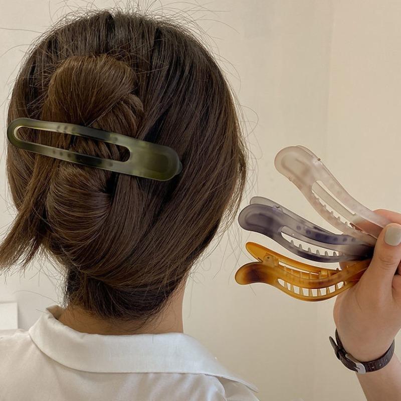 Korean-Style Hair Clip Large Elegant Temperament Bar Hair Clip Women'S Updo Straight Duckbill Hair Accessory