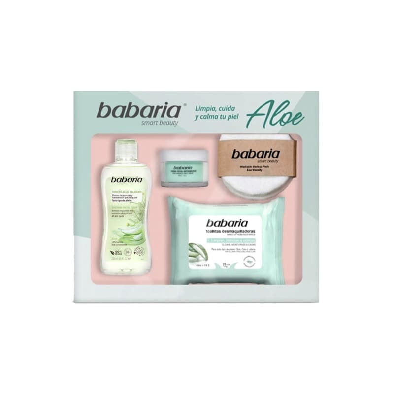 Aloe 4-piece Gift Set (cream + Toner + Cleansing Tissue + Pad)