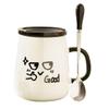 Creative Style High Value Mug With Lid Spoon Cute Ceramic Water Cup Funny Birthday Gift Souvenir