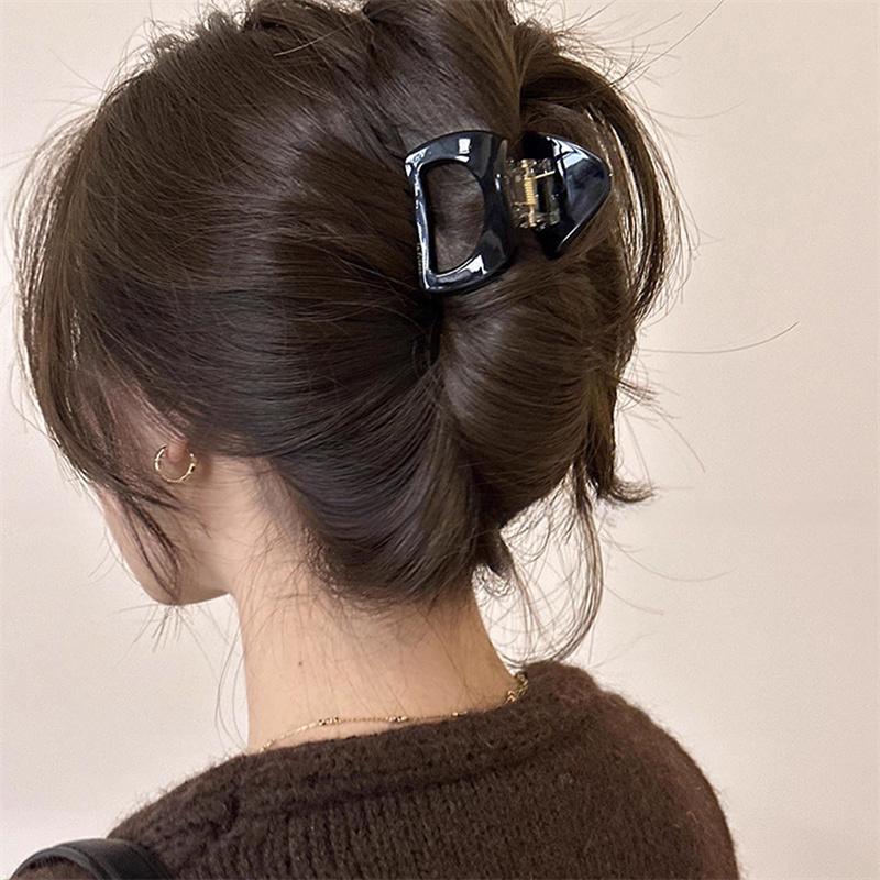 

Ретро геометрическая полая заколка для волос коготь утолщенная уксусная кислота акула заколка аксессуары для волос для женщин девочек чёрный