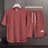 Ice Degree Men's Minimalist Summer Two-Piece Set: Trendy Loose Shorts & Long Pants