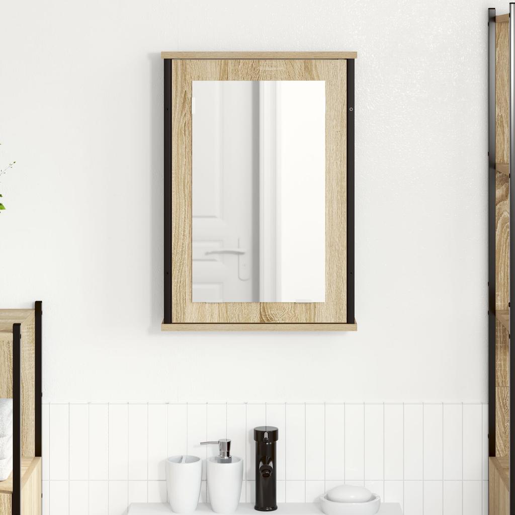 Minimalistischer Wandspiegel Für Das Badezimmer, Schminkspiegel Mit Muschelförmigem Aufbewahrungsfach, 42 X 12 X 60 Cm