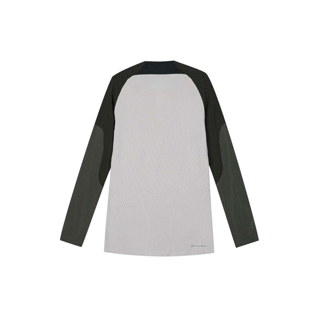 Nike Barcelona 23-24 Season Quick-Dry Half-Zip Letter Print Color-Block Long Sleeve Football Shirt Men tops Green DX2908-222