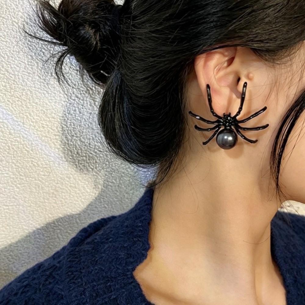 Dark Style Spider Stud Earrings Zinc Zinc Alloy Pearl Earrings Vintage Halloween Earrings Women