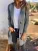 Cardigan lungo in maglia da donna con cappuccio, chiusura a bottoni, design a righe, multicolore