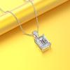 Wong Rain Classic Vintage  Sterling Tone Created Moissanite Emerald Gemstone Diamonds Pendant Pendant Necklace Fine JewelryVintage