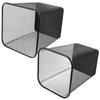 2pcs Metal Mesh Trash Can Sturdy Iron Frame Square Waste Bin For Kitchen Office Bedroom Garage Recycling Dustbin