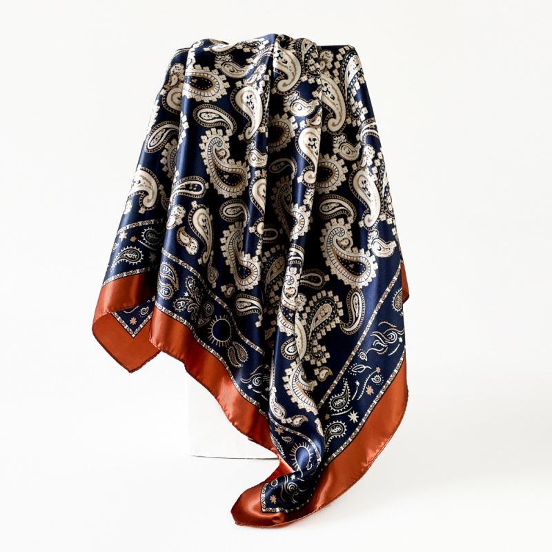 New Silk Scarf Ladies Cashew Printed Wrap Scarf Satin Scarf Satin Scarf Satin Large Square Scarf Shawl