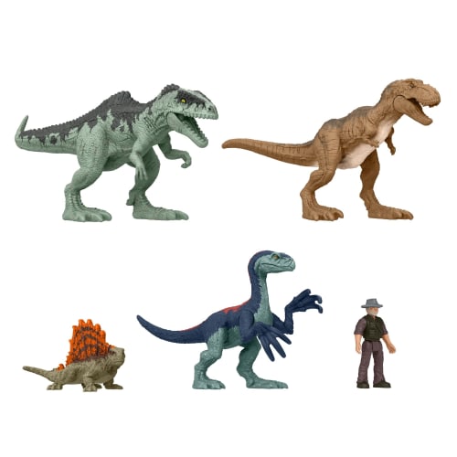 Mattel JURASSIC WORLD New Ruler Mini Figure Multi-Pack (with Limited Edition Dimetrodon) [Dinosaur Toy] [3 Years Old and Up] GWP74