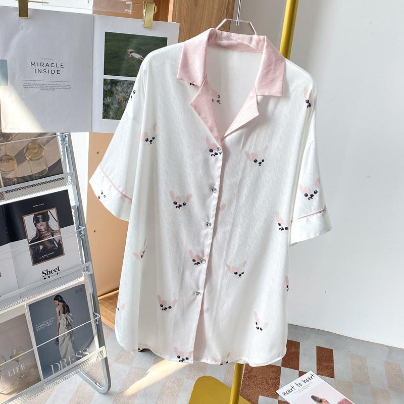 Ice Silk Pajamas Women'S Spring Summer New Long-Sleeved Trousers Casual Loungewear High-End Satin Silk Suit