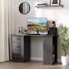 Modern Desk In Wood with 3 Drawers and 3 Shelves for Bedroom and Office, 120x49x72cm, Black
