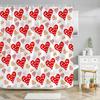 Paris Eiffel Tower Pink Shower Curtain Valentine'S Day Flowers And Butterflies Polyester Washable Bathroom Decor