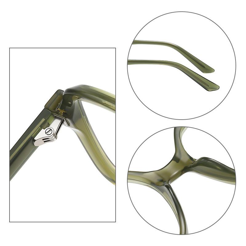Elegant Trend Green Square Anti Blue Light Reading Glasses Men Women Ultralight Computer Eyewear Finished Hyperopia Eyeglasses