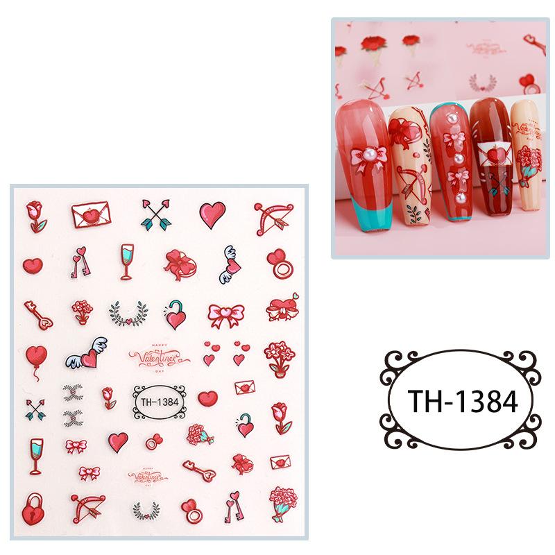 New Year Nail Art Stickers Bronzing Year of the Dragon Chinese Style Mahjong Cartoon Nail Stickers Decoration