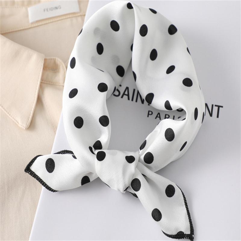 

Новый квадратный шелковый шарф женский модный принт маленький шейный платок офисная женская повязка для волос фуляр ручной платок женская бандана шаль белый