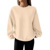 Damen Winter Tops Damen Langarm Sweatshirt Casual Rundhals Locker Geschnitten Pullover Fleece Tops