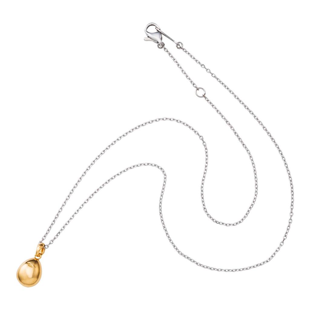 Gudetama Necklace Pendant Sanrio Egg Boiled Egg Silver 925 Surgical Stainless Steel 316L Yellow Gold 40cm [White Clover] Women's SAGU-N052YG