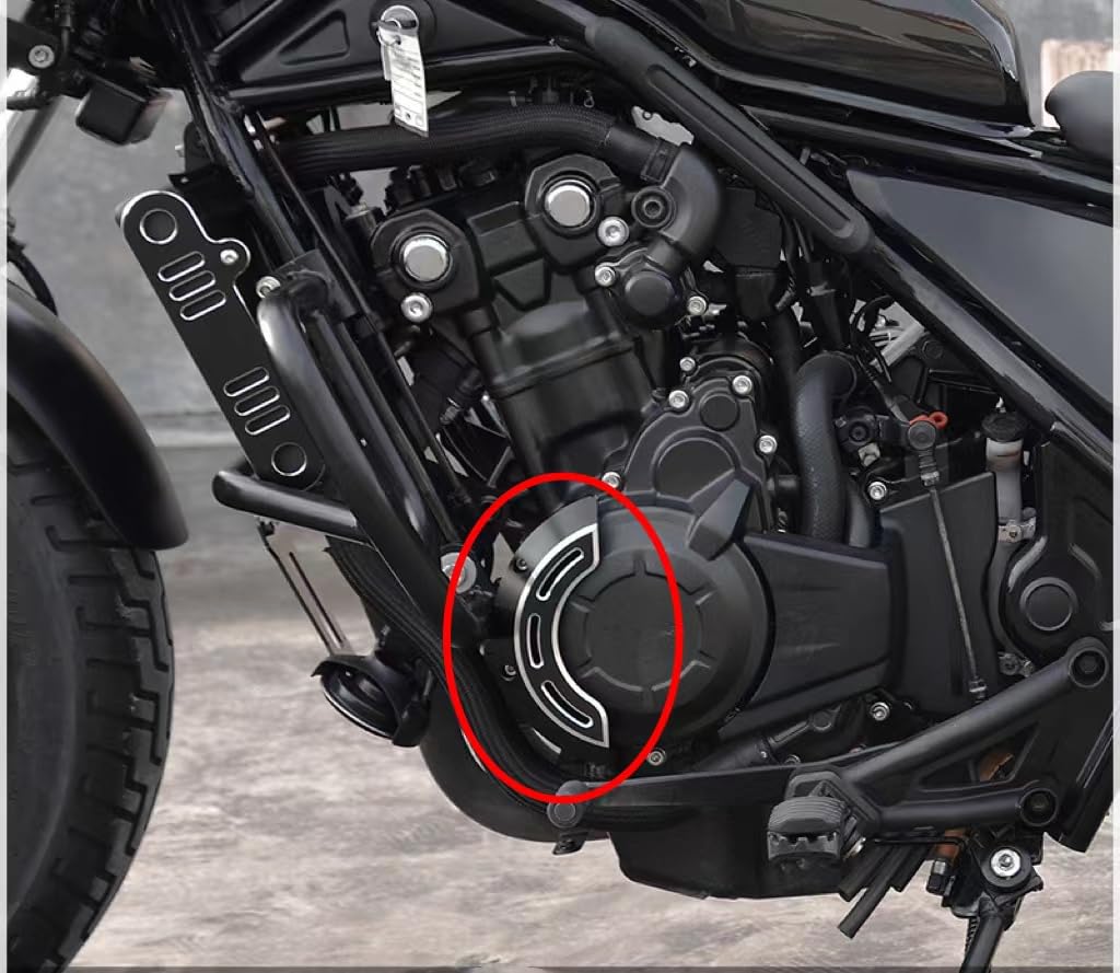 Motokano Left Crankcase Guard Engine Slider for Vehicle Rebel 250 500 rebel 250 2017-2022 (Black)