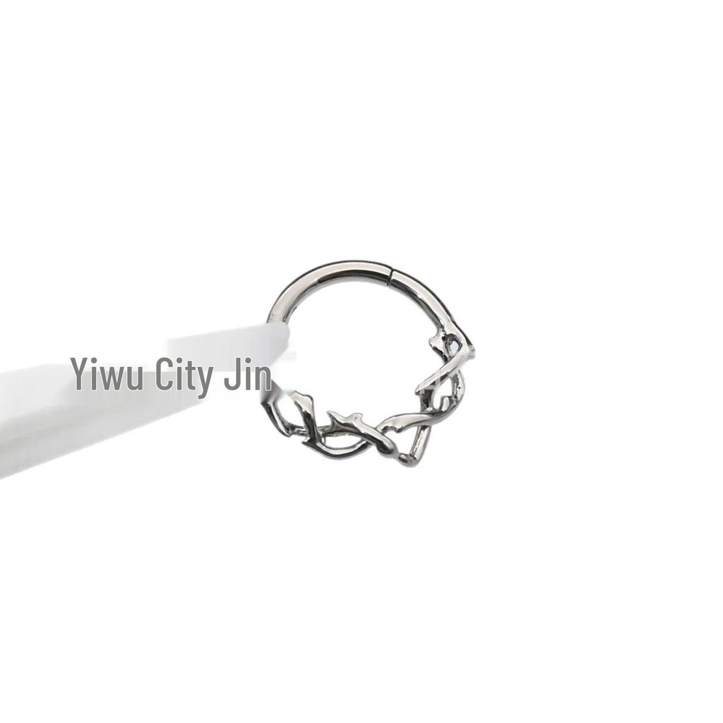 F136 Titanium Hinge Spike Daith Ring Thorns Vine Closure Earrings for Piercings
