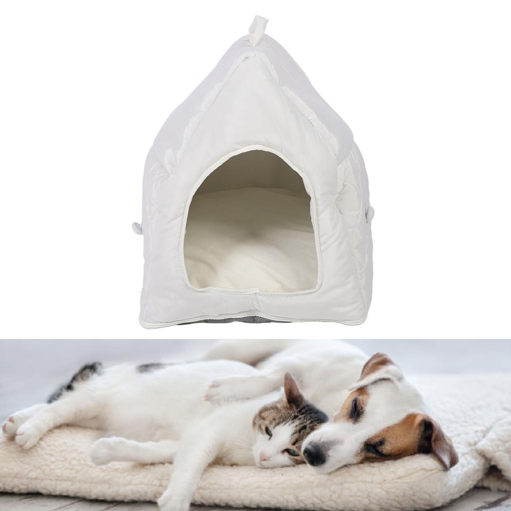 Four Ssons Pet House with Constant Temperature Hting Pad Detachable Washable Cover 35C to 55C Soft Overht Prevention Auto Power Off Cat Cave