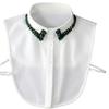 Comfortable Polyester Detachable Collar For Blouses Rhinestones Decorated Accessory Half Shirt Womens Fashion Enhancer