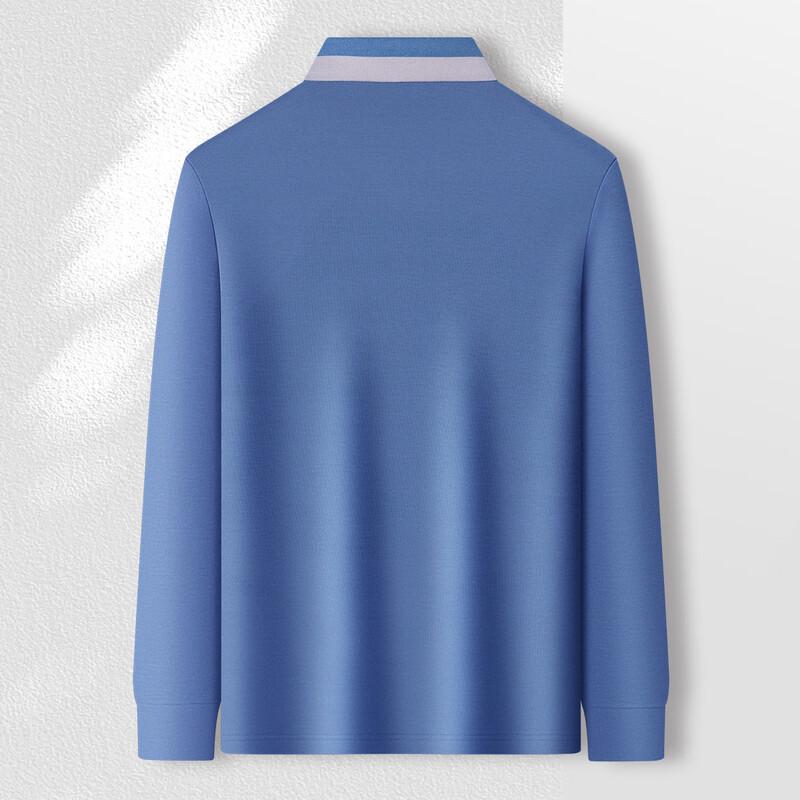 MONTAGUT Men's Long-Sleeve Cotton Blend Polo Shirt