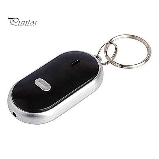 Whistle Activated Key Finder Finder, Portable Anti-Lost Device with Red LED Sound Light, Mini Locator Keychain for Car Keys, Bags, Wallets Wireless