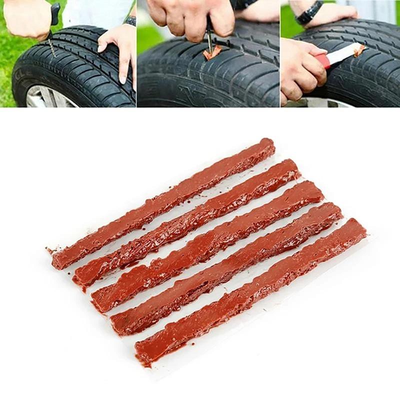 1/4/10 stk dekkreparasjonsstrimler Slangeløse gummirørslimpakninger for bil motorsykkel dekkpunkteringssett Wicks Worms Verktøytilbehør
