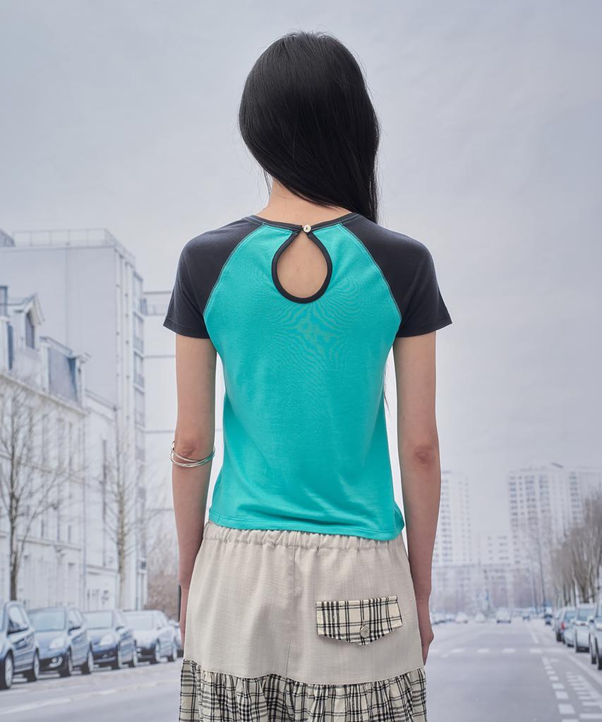 SOMSOC Bonnie Raglan Back Cut-Out T-Shirt_Jade