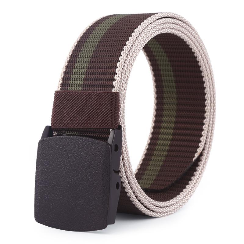 Pasek Unisex Pasek Płócienny Dopasowanie Kolorystyczne Outdoorowy Nylonowy Pleciony Pasek Plastikowa Klamra Bez Prasowania Casualowy Pasek do Spodni