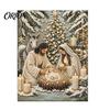 Resin Bead Art Set Nativity Faux Pearl Kit, Holy Family Painting DIY Spiritual Wall Display 3D Religious Craft for Adults, Home Christmas Decor Adults