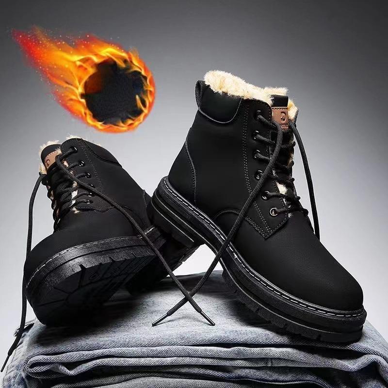 

Мужские зимние бархатные универсальные высокие туфли на шнуровке в британском стиле повседневные туфли 44