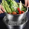 Creative Drain Bowls Multi-functional Draining Bowl Stainless Steel Storage