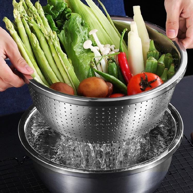 Creative Drain Bowls Multi-functional Draining Bowl Stainless Steel Storage