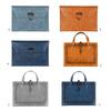 Handheld File Folder Leather Folder Document Storage Bag Leather Laptop Sleeve Leather Buckle Lock for Office Travel