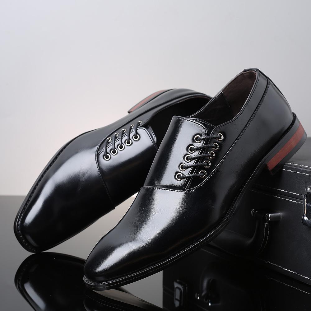 Leather Shoes British Style Men's Fashion Trend Single Business Formal Leather Shoes Large Size 4748 Men's Shoes
