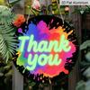 2D Flat Retro Aluminum Wall Stickers In Various Sizes. A Neon Splatter "Thank You" Sign for Teachers, In A Rainbow Graffiti Style. A Great Home