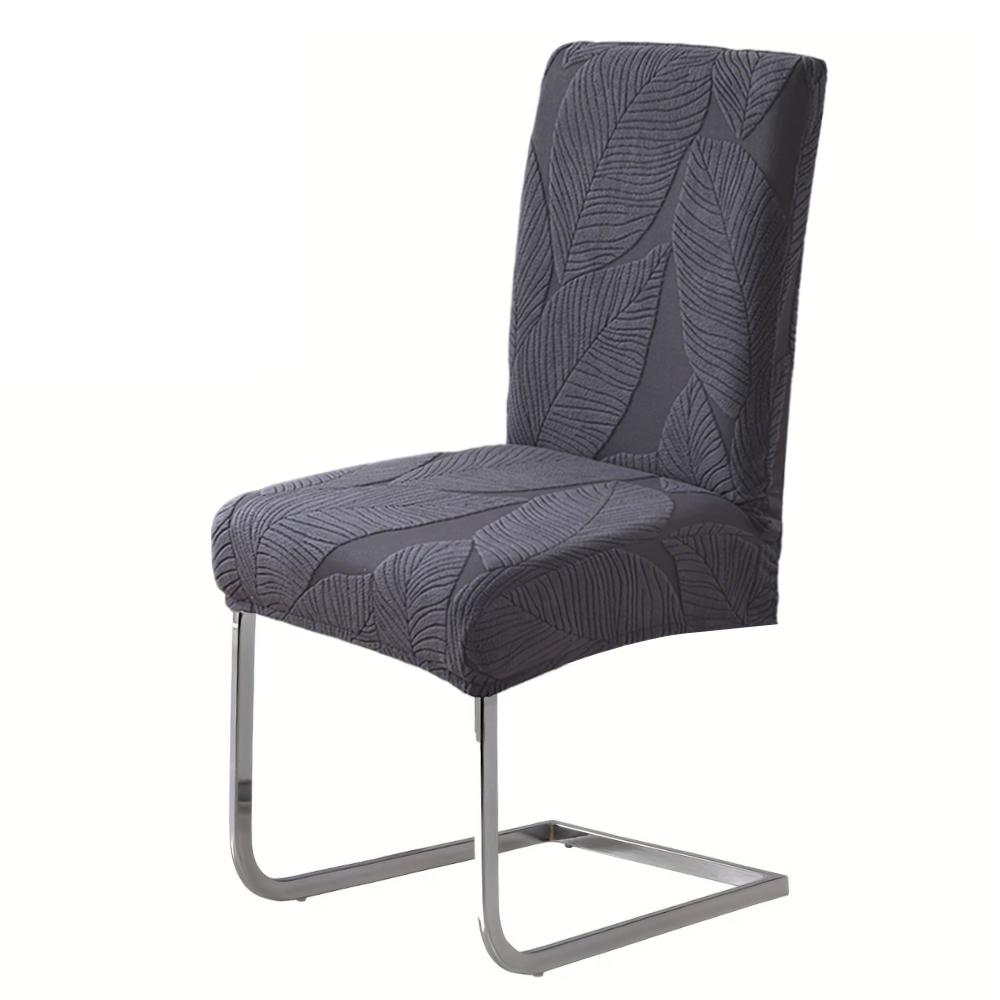 

Leaf Pattern Jacquard Chair Cover Thick Elastic Fabric Dining Chair Case Easy Install Luxury Chair Slipcover Restaurant Hotel 1PC