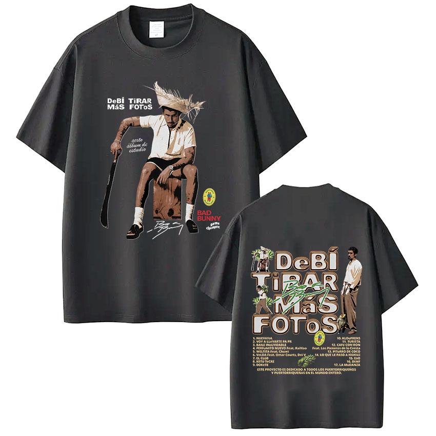 ZX Rapper Bad Bunny Debi Tirar Mas Fotos DTMF Tshirt Men Women Clothing Fashion Hip Hop Short Sleeve Tshirts Harajuku Streetwear