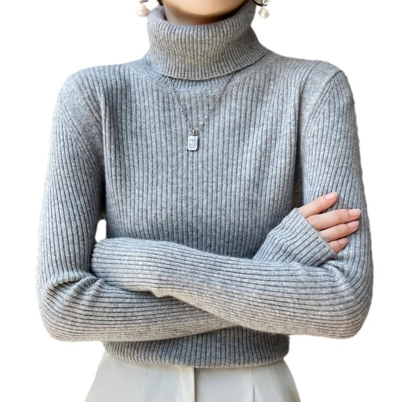 Women's Slim Fit Cashmere Blend High Neck Sweater - Autumn Winter 2024 Collection