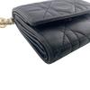 Dior Compact Wallet Canage Lambskin Lady Dior Tri-fold Wallet Black Lambskin Used